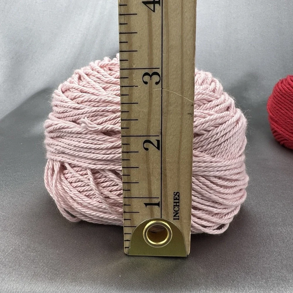 5 Peaches & Creme Worsted Weight 4 Ply Yarn 100% Cotton Mixed Red Pink Cream 1lb